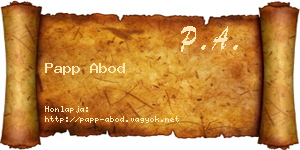 Papp Abod névjegykártya